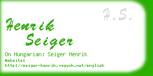 henrik seiger business card